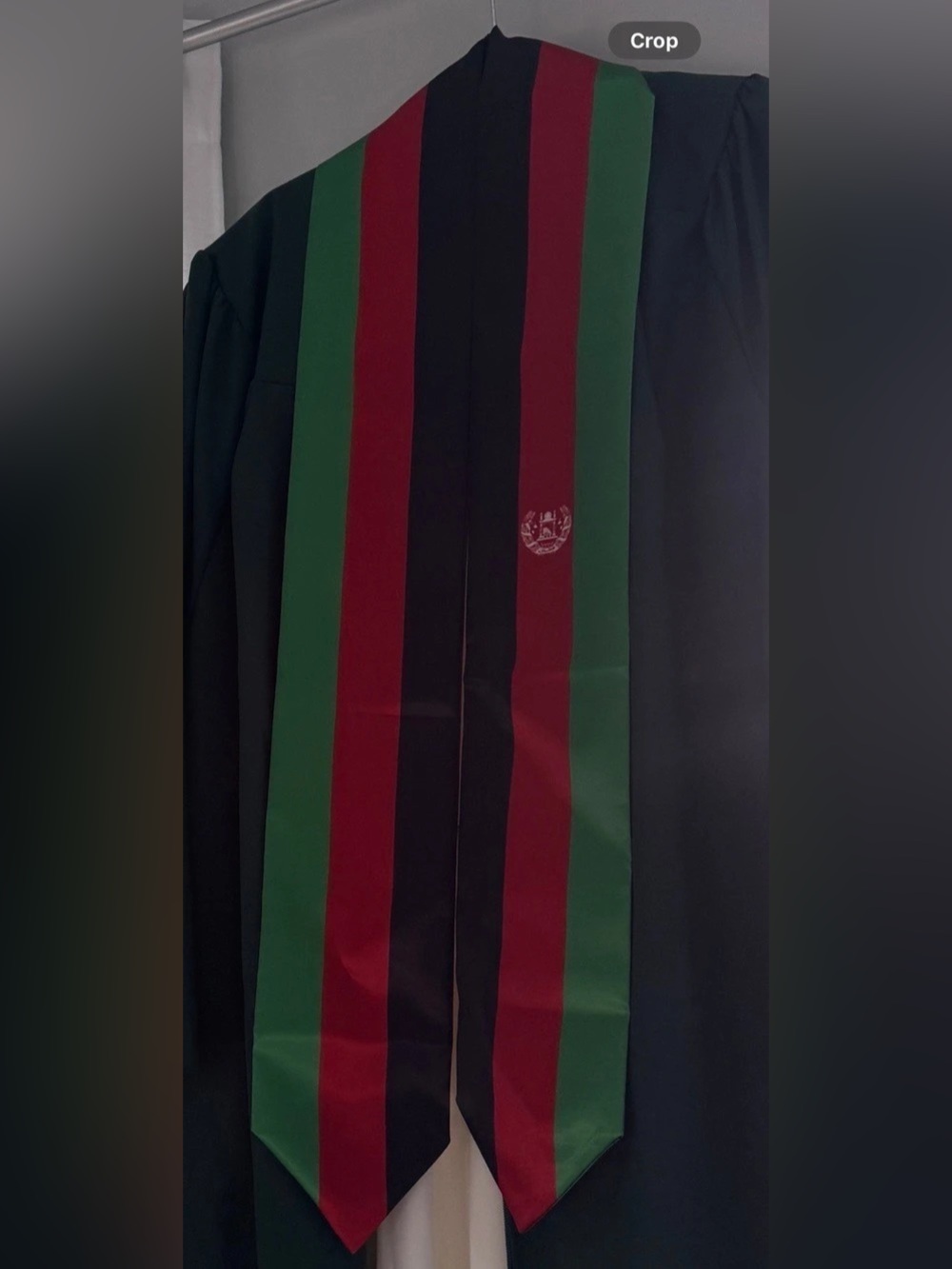 Afghanistan Flag Graduation Stole Green & Red Striped